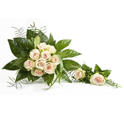 Kompozycja kwiatowa z róż w kolorze kremowym - Bukiet Gratulacje