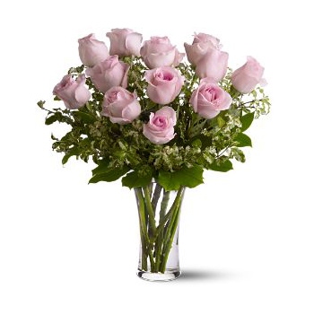 Za naszym pośrednictwem wyślesz tuzin jasnoróżowych róż do Chin - Tuzin różowych róż