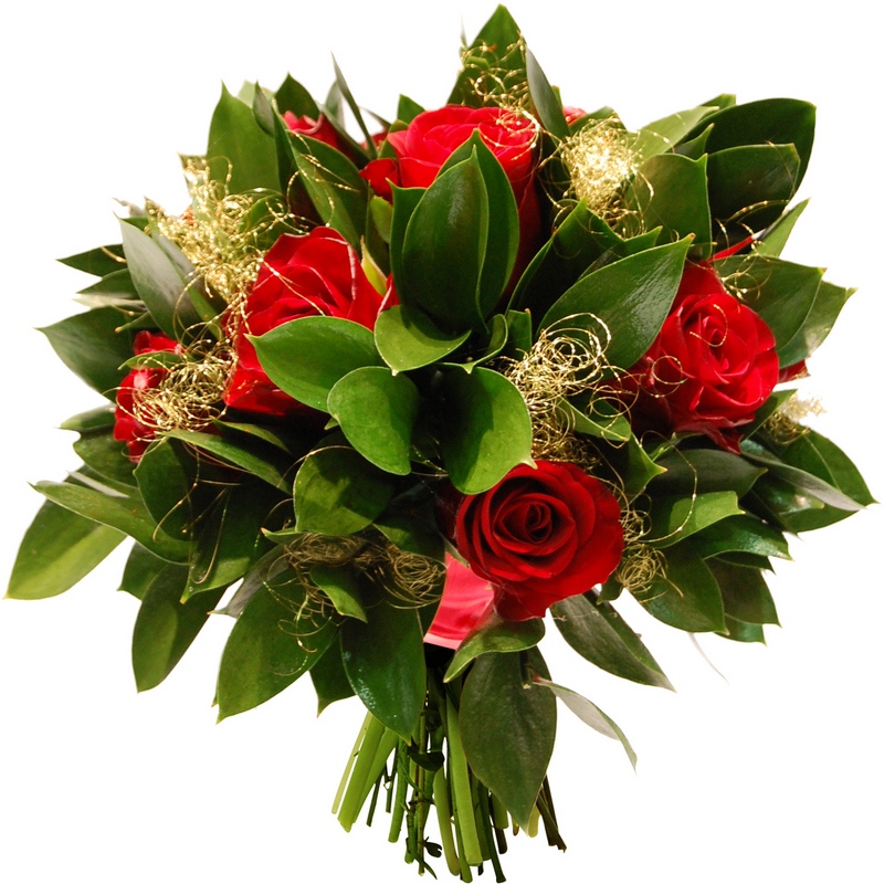 Bukiet skomponowany z róż przyozdobionych sizalem - Kwiaty Blask Miłości