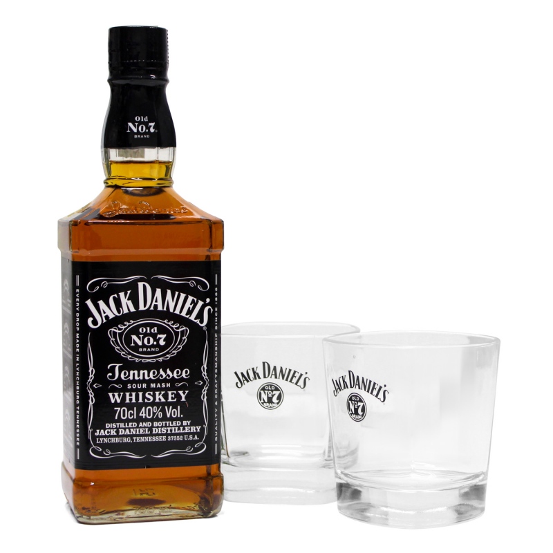 Popularny Wiskey Jack Daniels w zestawie ze szklaneczkami to prezent, który zachwyci niejednego mężczyznę - Whisky Jack Daniels ze szklaneczkami