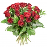 Bukiet skomponowany z 21 czerwonych róż - Płomienie Miłości