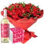 Miłosne tulipany z białym winem i Raffaello