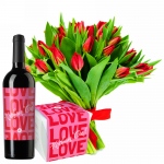 Walentynkowe tulipany z czerwonym winem i Raffaello