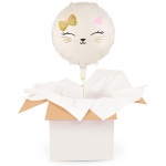 Biały kotek - Balon z helem