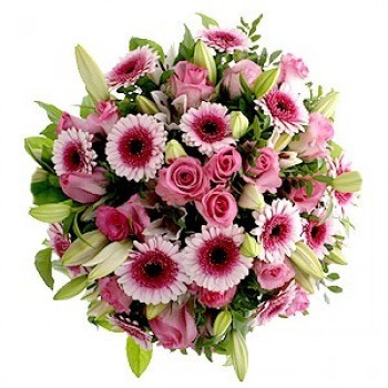 Obdaruj ukochaną osobę w Austrii różowy bukiet z gerber i róż - Bukiet Miłość