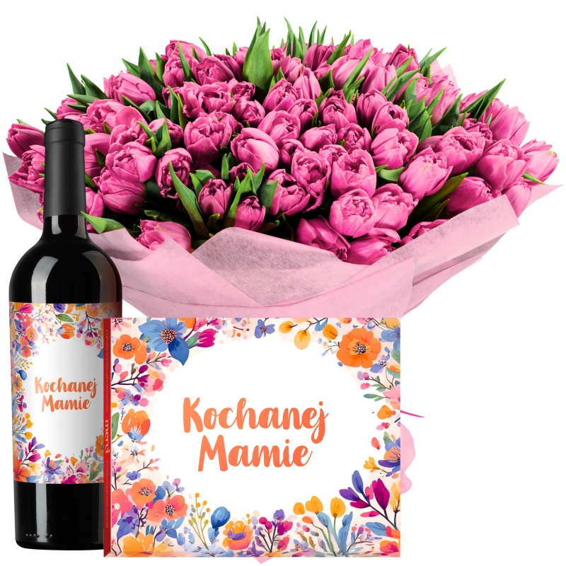 Tulipany dla Mamy z winem i Merci