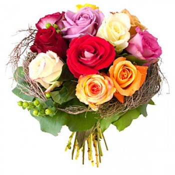 Wyślij kompozycję z kolorowych róż do każdego miejsca w Niemczech - Bukiet Tęczowych Róż
