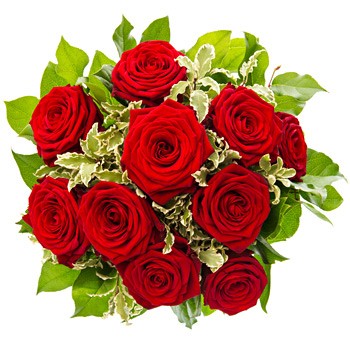 Bukiet skomponowany z czerwonych róż - Kwiaty Czerwona fantazja