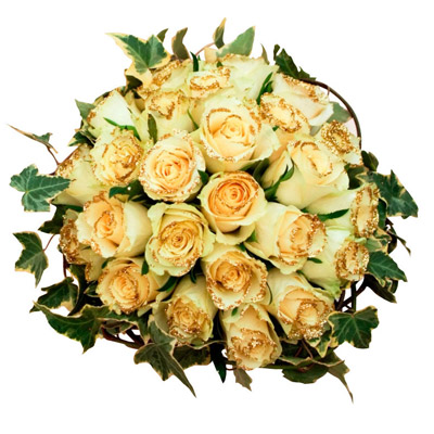 Bukiet z kremowych róż - Kwiaty Złote szczęście