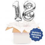 Kreator liczb z balonów, kolor srebrny
