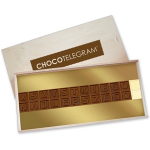 Życzenia: Wszystkiego Najlepszego! w formie czekoladowych kostek - Chocotelegram Wszystkiego najlepszego!