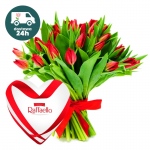 25 tulipanów z sercem