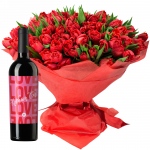 Miłosne tulipany z czerwonym winem