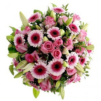 Zamów bukiet z gerber, róż i lilii z dostawą do Niemiec - Bukiet Miłości