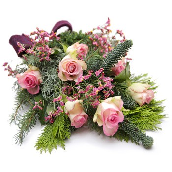 Zamów wiązankę z róż na żywym podkładzie na pogrzeb w Niemczech - Wiązanka Tęsknota