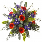 Bukiet ułożony z irysów i gerber - Bukiet Irysy