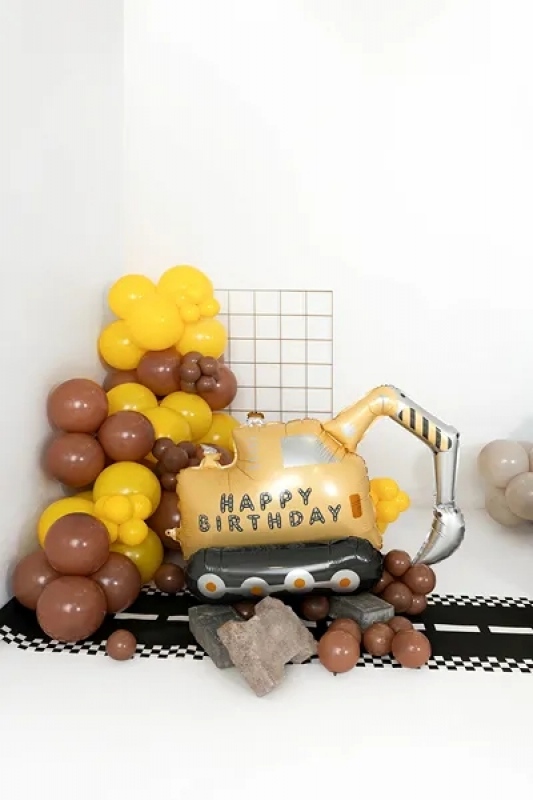 Koparka Happy Birthday - Balon