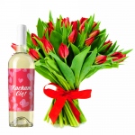 Walentynkowe tulipany z białym winem