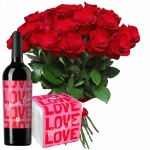 Walentynkowe róże z czerwonym winem i Raffaello