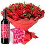 Miłosne tulipany z czerwonym winem i Raffaello