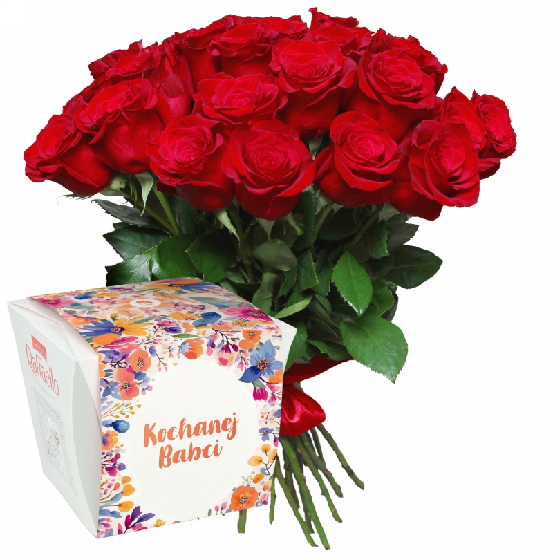 Czerwone róże dla Babci z Raffaello