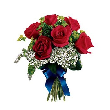 Zamów bukiet czerwonych róż otoczonych kaszką z dostawą do wybranej miejscowości na Kubie - Bo Cie kocham