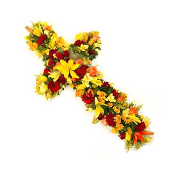 Zamów wieniec w kształcie krzyża z dostawą w Australii - Krzyż kwiatowy