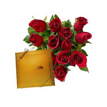 Wyślij bukiet czerwonych róż wraz z czekoladkami do Wenezueli - Powalająca piękność