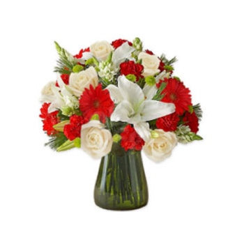 W Twoim imieniu dostarczymy bukiet z róż, lilii i gerber do Twojej bliskiej osoby w Austrii - Kwiatowa fantazja