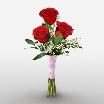 Obdaruj ukochaną osobą na Azorach romantyczną kompozycją z 3 róż - Kocham Cię