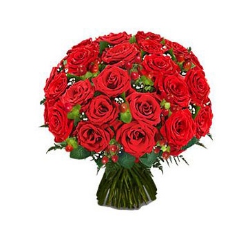 Bogaty bukiet z czerwonych róż dostarczymy  w Twoim imieniu do każdej miejscowości na Ukrainie - Romantyczne czerwone róże