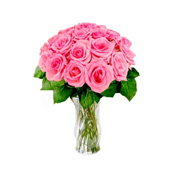 Wyślij bukiet różowych róż w wazonie do wybranej miejscowości w Stanach Zjednoczonych - Różowe róże