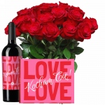 Walentynkowe róże z czerwonym winem i Merci