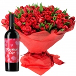Miłosne tulipany z czerwonym winem