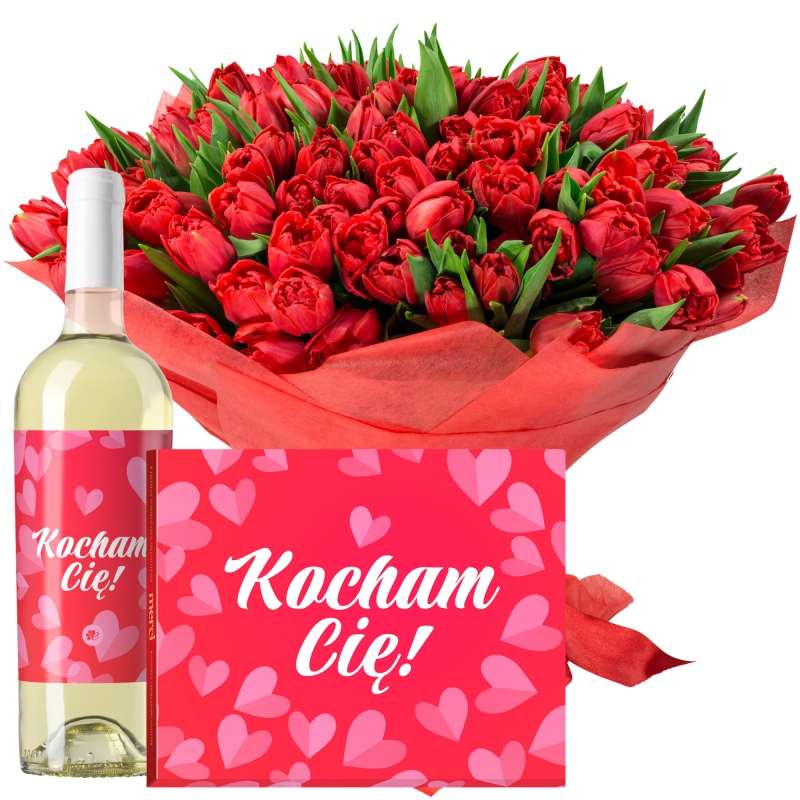 Miłosne tulipany z białym winem i Merci