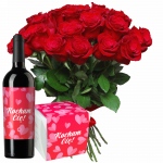 Walentynkowe róże z czerwonym winem i Raffaello