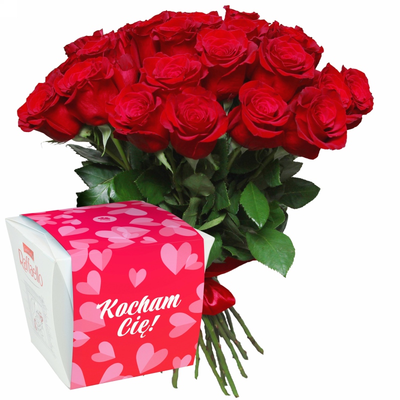 Walentynkowe róże z Raffaello