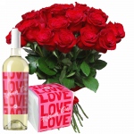 Walentynkowe róże z białym winem i Raffaello