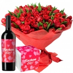 Miłosne tulipany z czerwonym winem i Raffaello