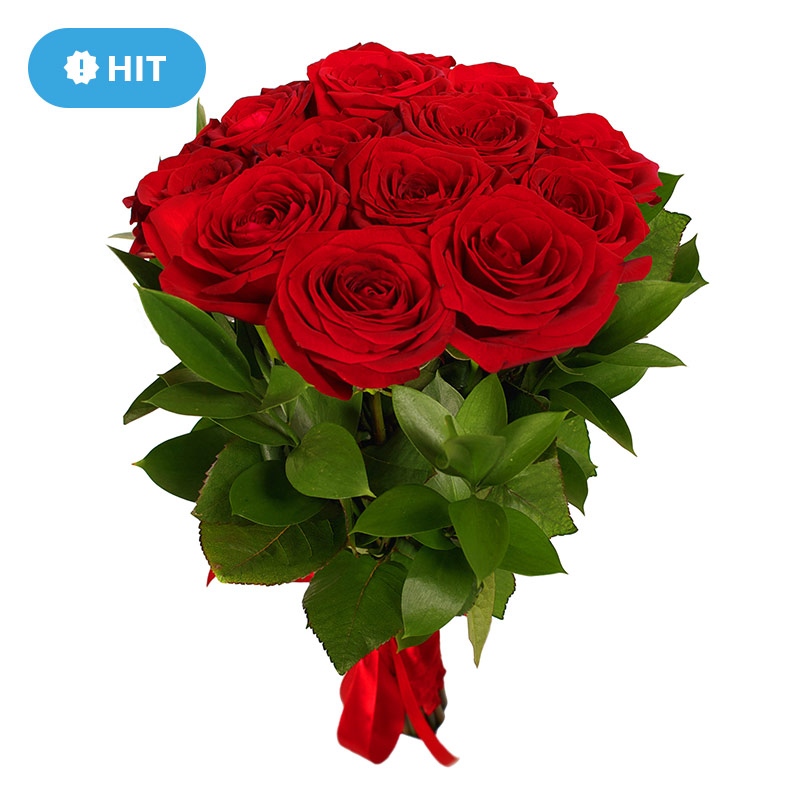 Bukiet złożony z 12 róż Merci Cheri - Bukiet 12 róż