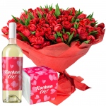 Miłosne tulipany z białym winem i Raffaello