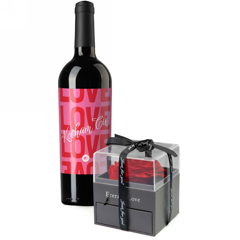 Zestaw dla Mojej Kobiety z wieczną różą i naszyjnikiem