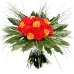 Bukiet z goździków i róż - Bukiet czerwone goździki