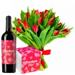 Walentynkowe tulipany z czerwonym winem i Raffaello