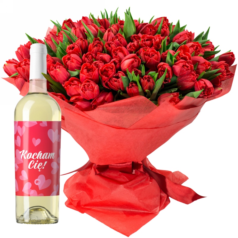 Miłosne tulipany z białym winem