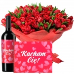 Miłosne tulipany z czerwonym winem i Merci