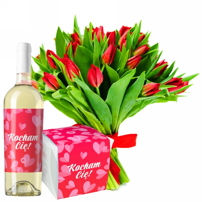 Walentynkowe tulipany z białym winem i Raffaello
