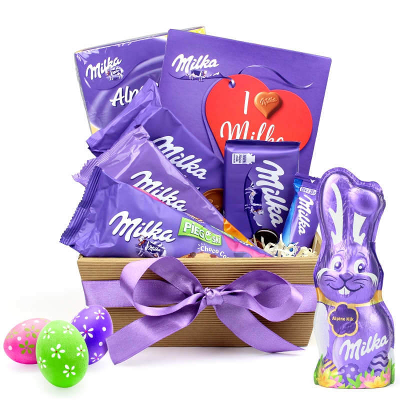 Kosz prezentowy Milka od zajączka
