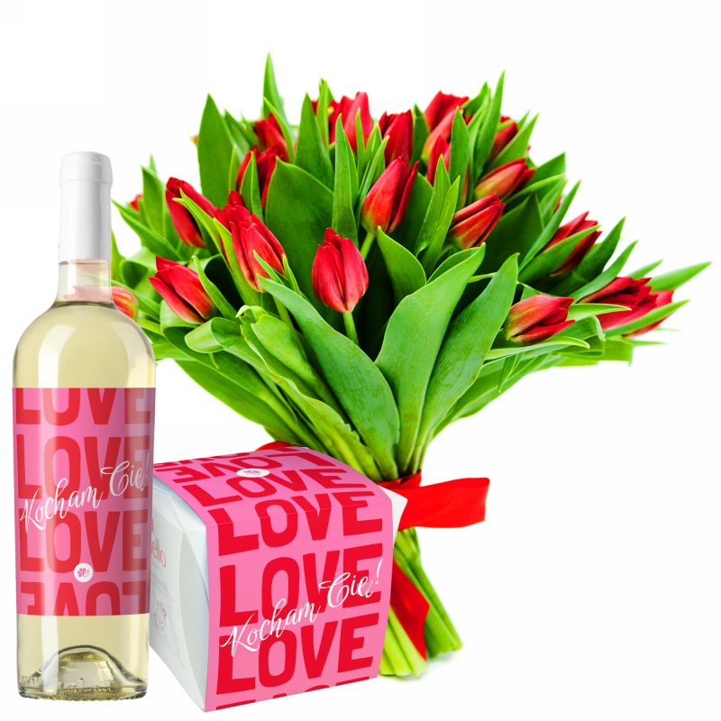 Walentynkowe tulipany z białym winem i Raffaello