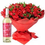 Miłosne tulipany z białym winem